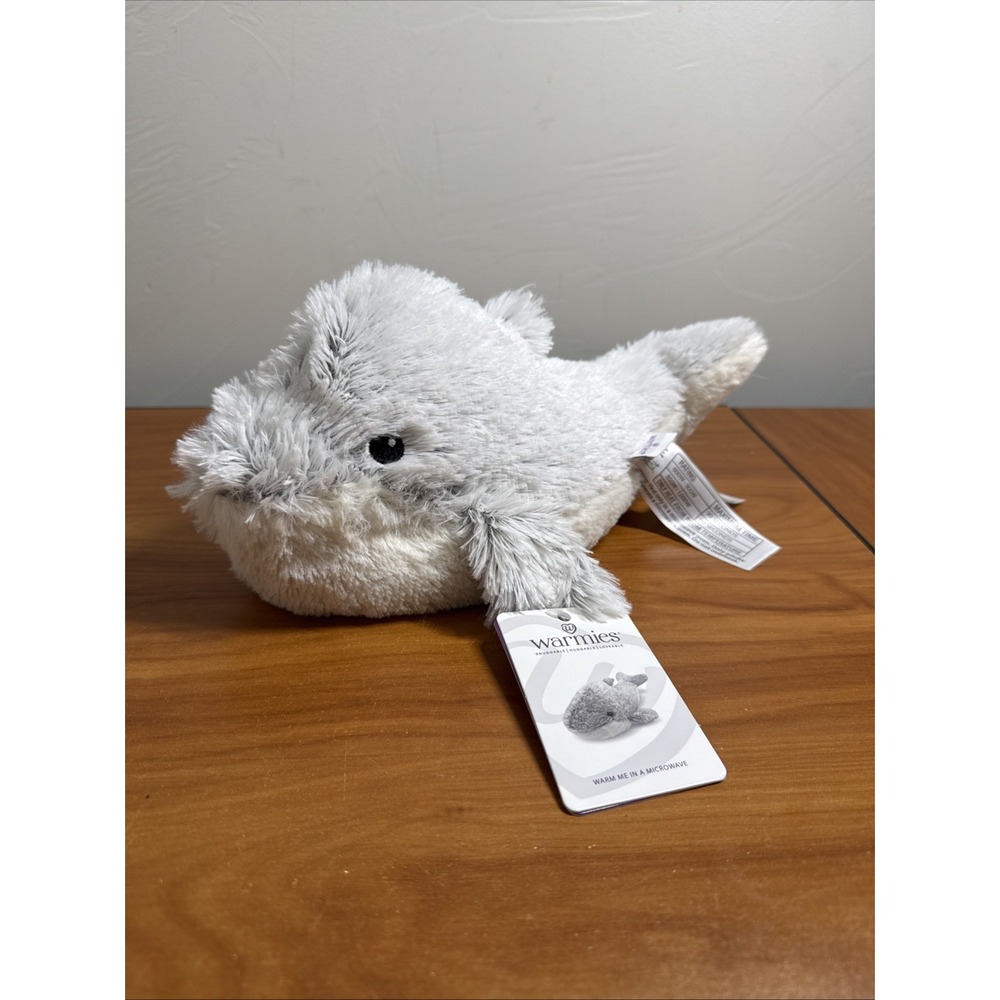 NWT Warmies Heatable Lavender Scent Cozy Plush Grey Whale
